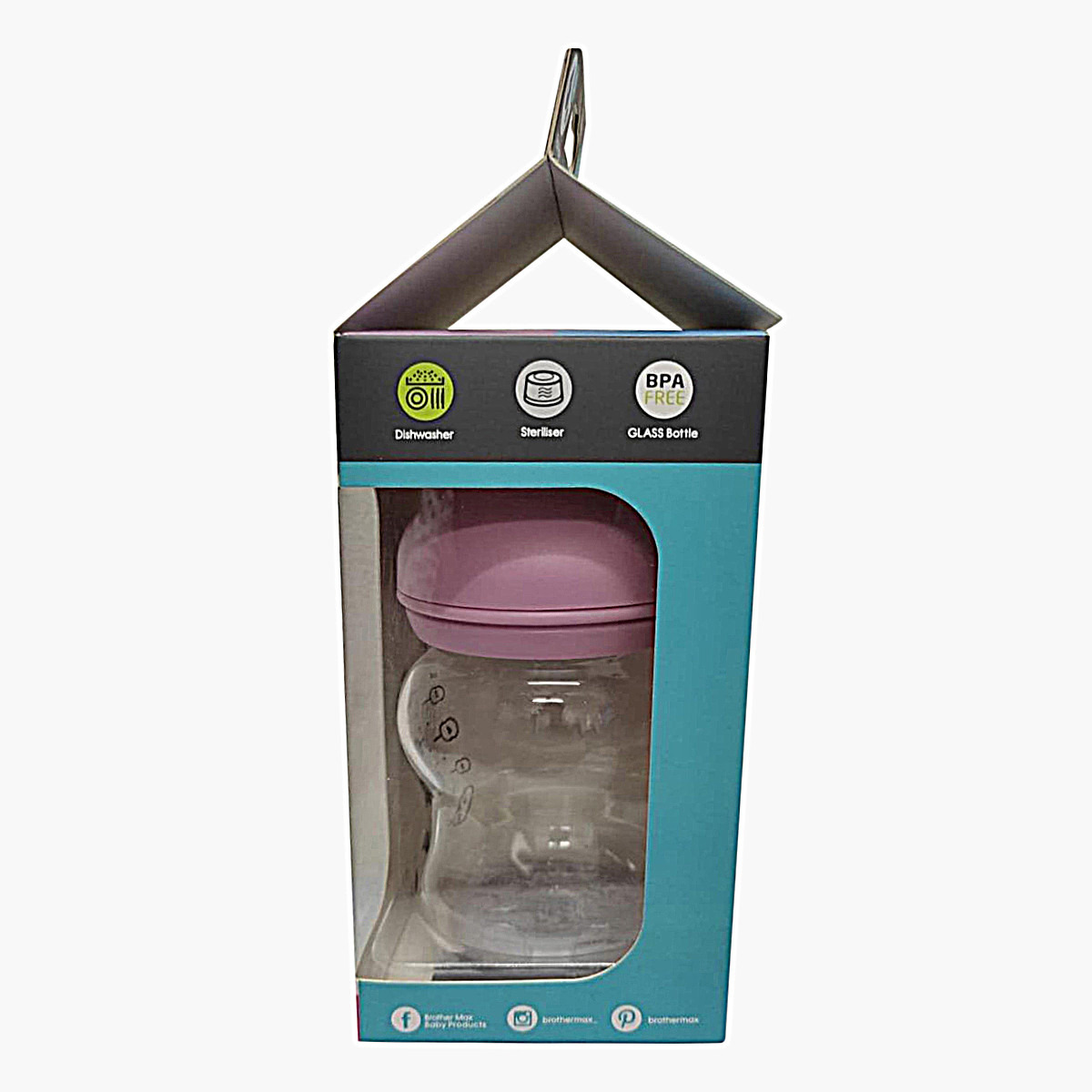 قارورة رضاعة وردية عريضة العنق للغاية من براذرماكس - 160 مل-baby-feeding-feedingbottles-bottlesandteats-image-2