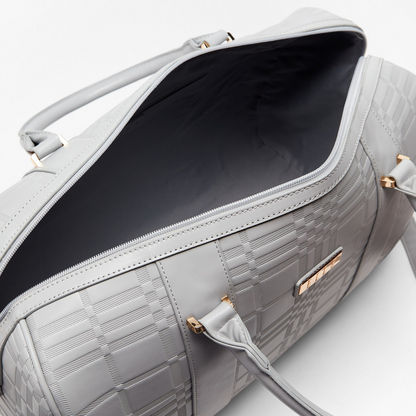 ELLE Textured Duffel Bag with Detachable Strap and Zip Closure