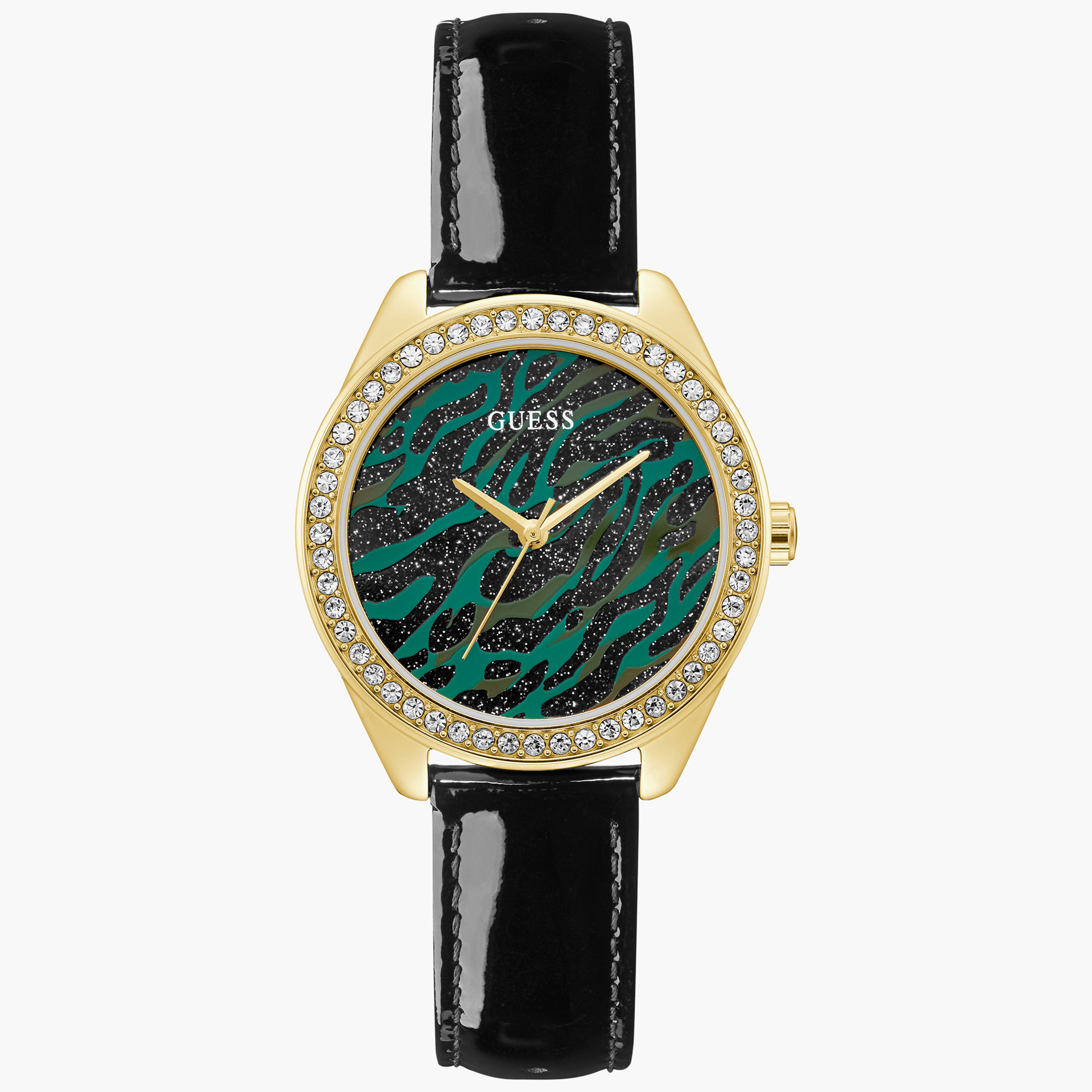 GW0110L1- راقب حزام جلد تناظرية أسود للنساء يخمن-women-watchesandjewellery-watches-image-1