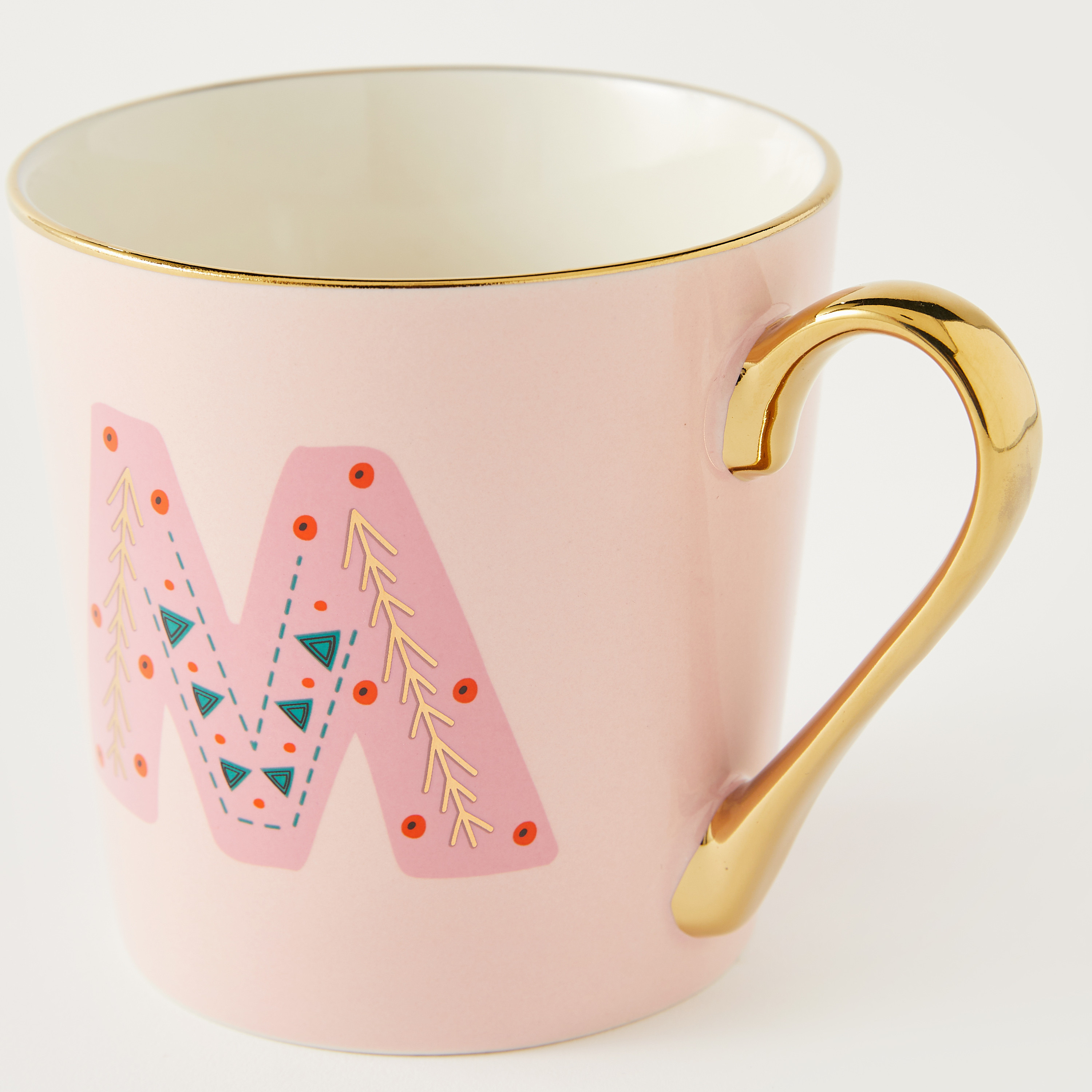 Monogram Print Ceramic Mug with Initial M - 400 ml-household-dining-teaandcoffee-mugsandcups-image-3