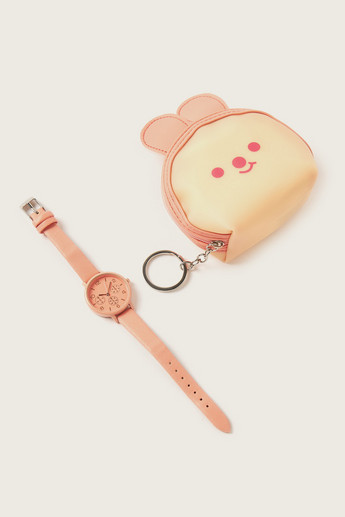 Charmz Watch with Buckle Closure and Coin Purse Set