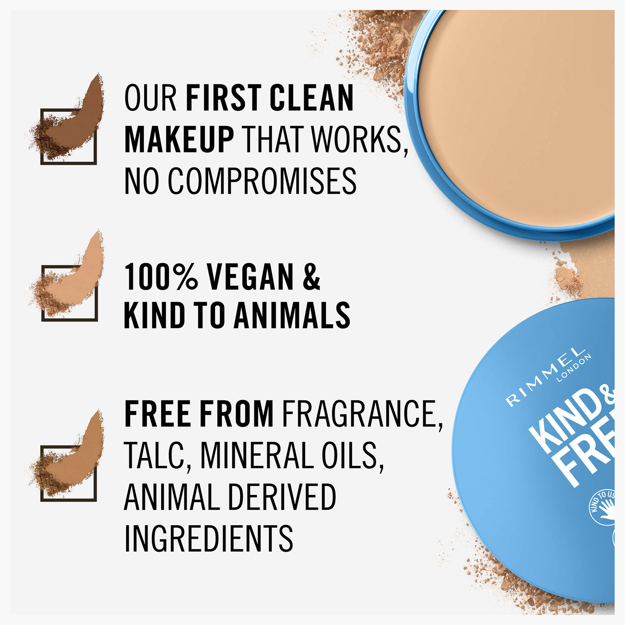 بودرة أساس مضغوطة كايند أند فري من ريميل - 10 جم-beautyandpersonalcare-makeup-face-foundations-image-12