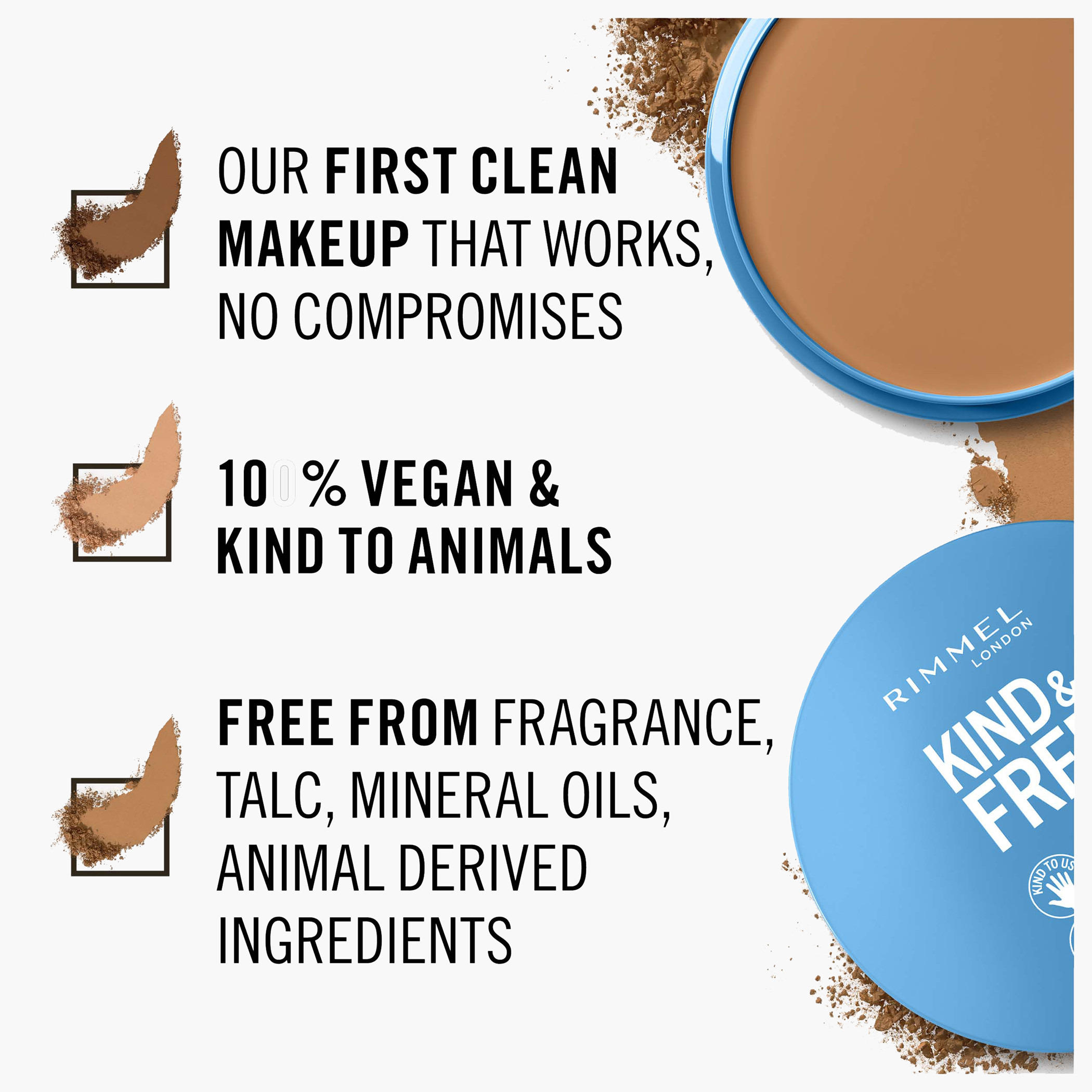 بودرة أساس مضغوطة كايند أند فري من ريميل - 10 جم-beautyandpersonalcare-makeup-face-foundations-image-36