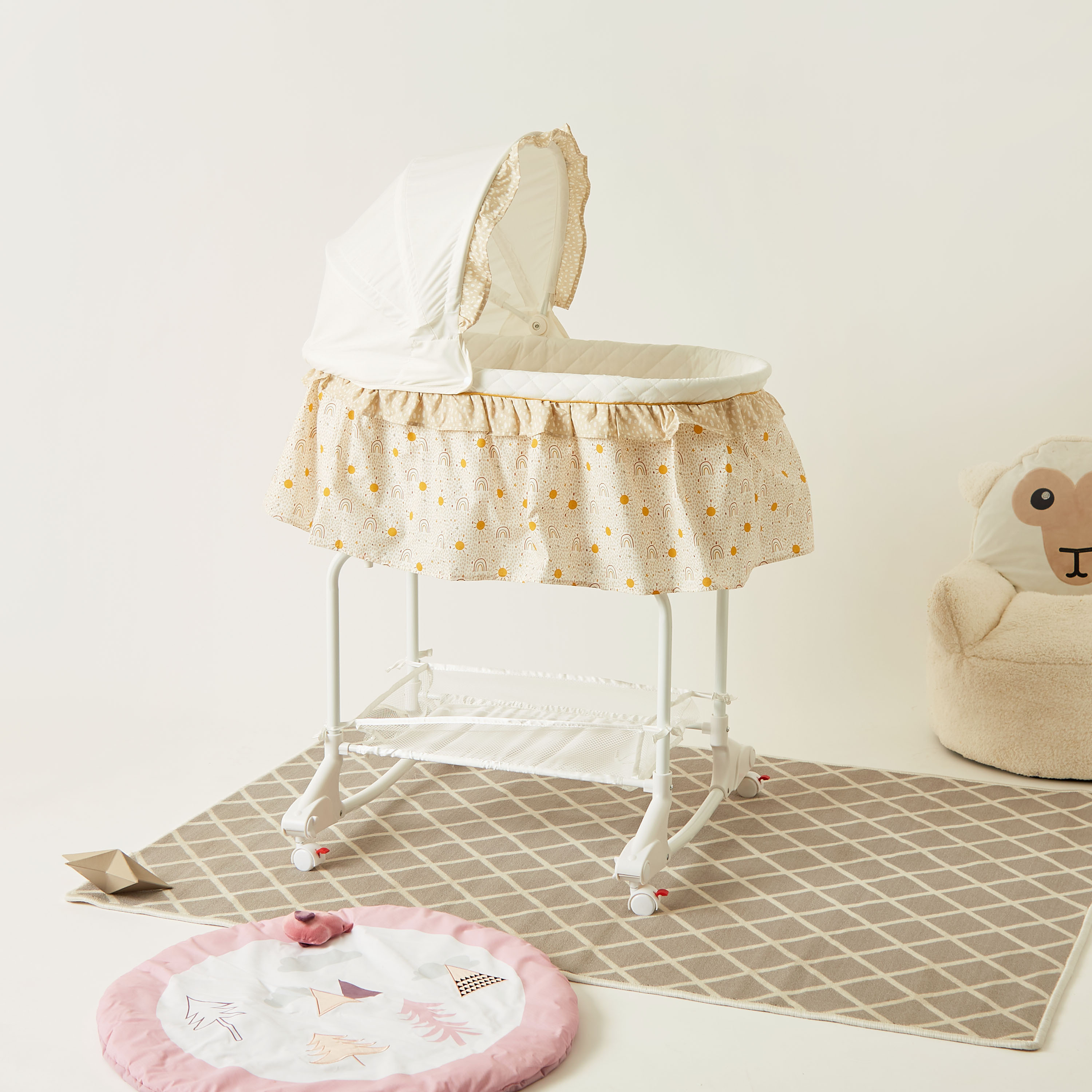 Juniors Printed Bassinet with Canopy (Up to 1 year)-baby-nursery-furniture-cribsandbeds-bassinets-image-1