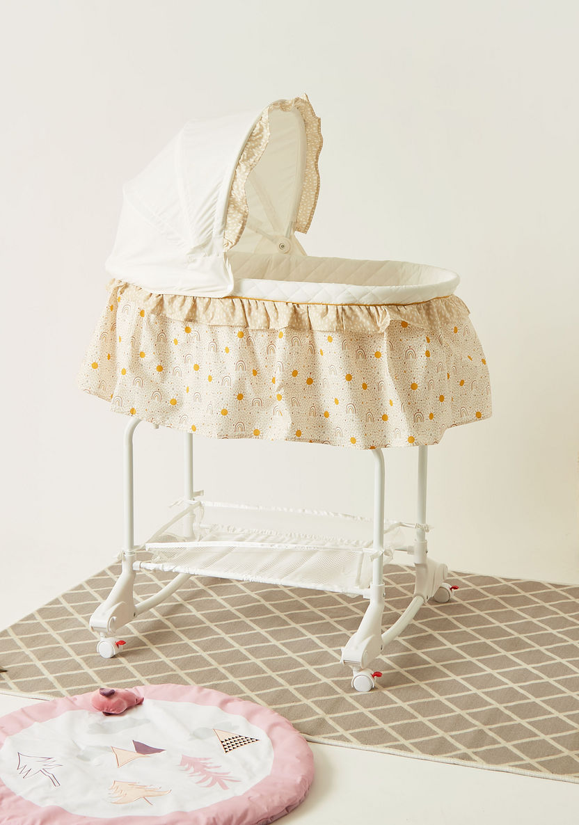 Juniors Printed Bassinet with Canopy (Up to 1 year)-Cradles and Bassinets-image-0