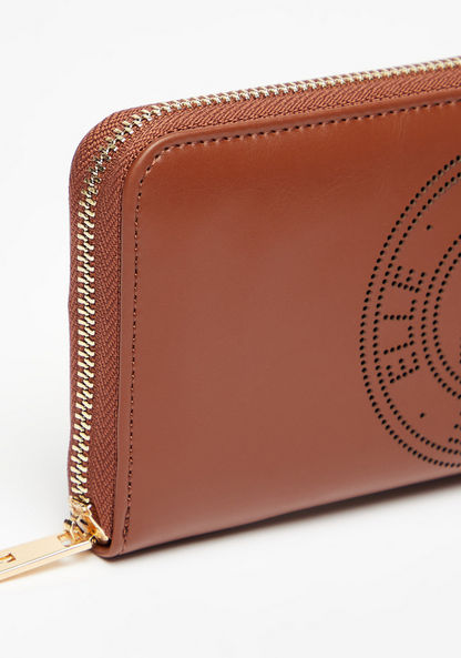 Elle Wallet with Perforated Detail and Zip Closure