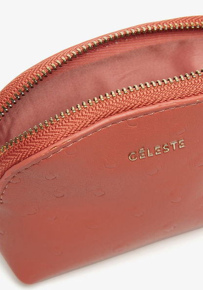 Celeste Textured Wallet with Zip Closure-Wallets & Clutches-image-3