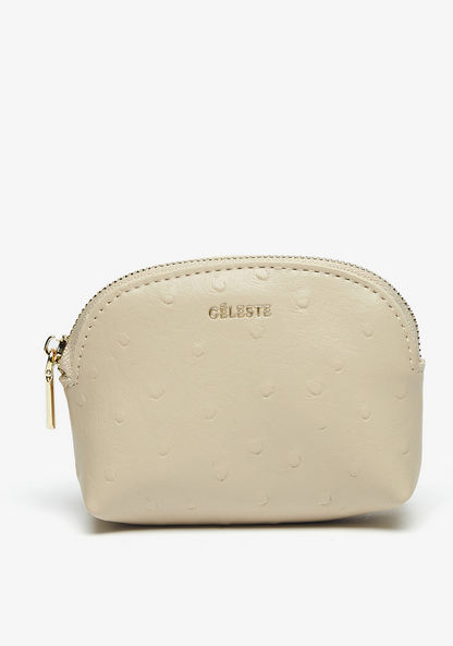 Celeste Textured Wallet with Zip Closure-Wallets & Clutches-image-0