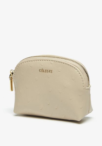 Celeste Textured Wallet with Zip Closure-Wallets and Clutches-image-2