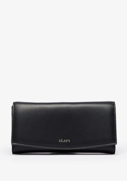 Celeste Solid Long Flap Wallet