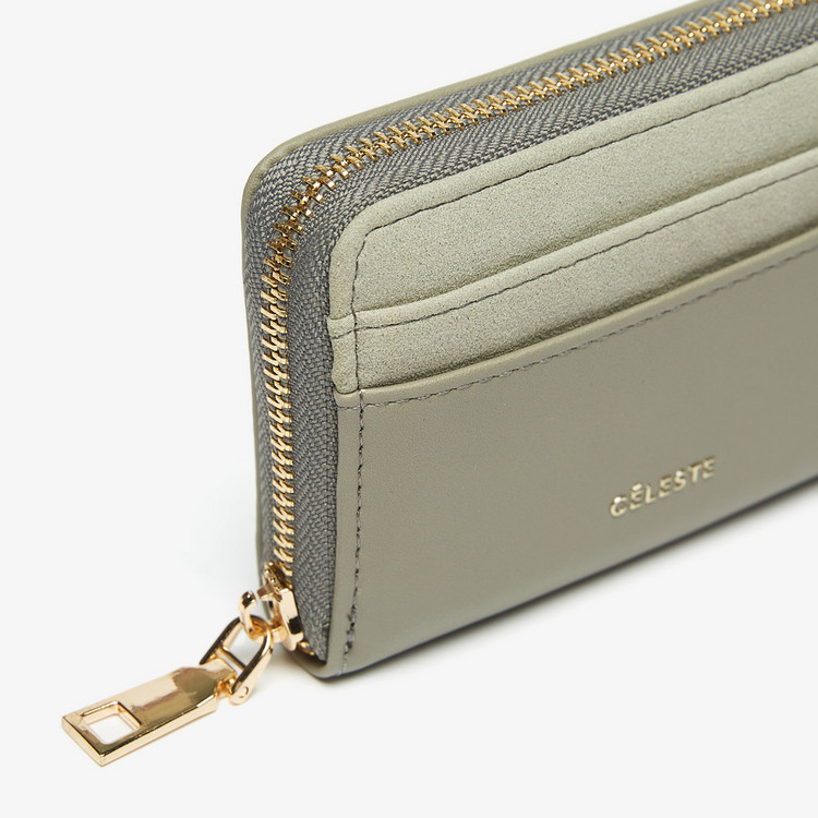 Celeste Solid Wallet with Zip Closure
