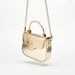 ELLE Tetxured Satchel Bag with Chain Strap and Metallic Button Closure-Women%27s Handbags-thumbnailMobile-1