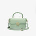 ELLE Monogram Textured Crossbody Bag with Twisted Top Handle-Women%27s Handbags-thumbnailMobile-0