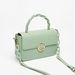 ELLE Monogram Textured Crossbody Bag with Twisted Top Handle-Women%27s Handbags-thumbnailMobile-2