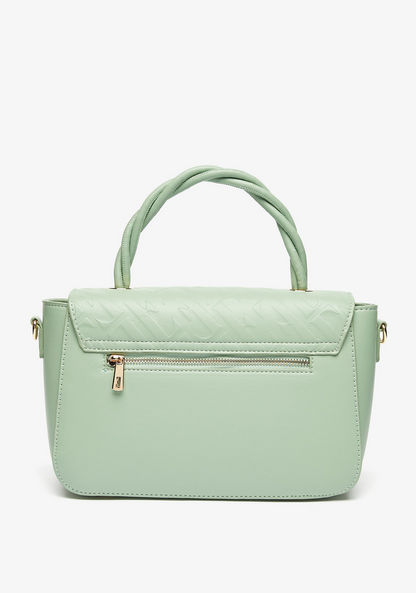 ELLE Monogram Textured Crossbody Bag with Twisted Top Handle-Women%27s Handbags-image-3