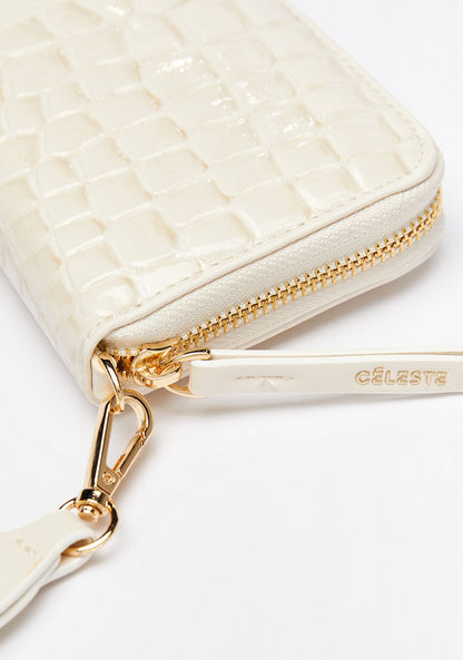 Celeste Animal Textured Long Zip Around Wallet-Wallets & Clutches-image-3