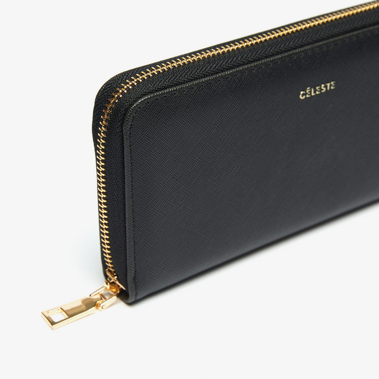 Celeste Textured Wallet with Zip Closure