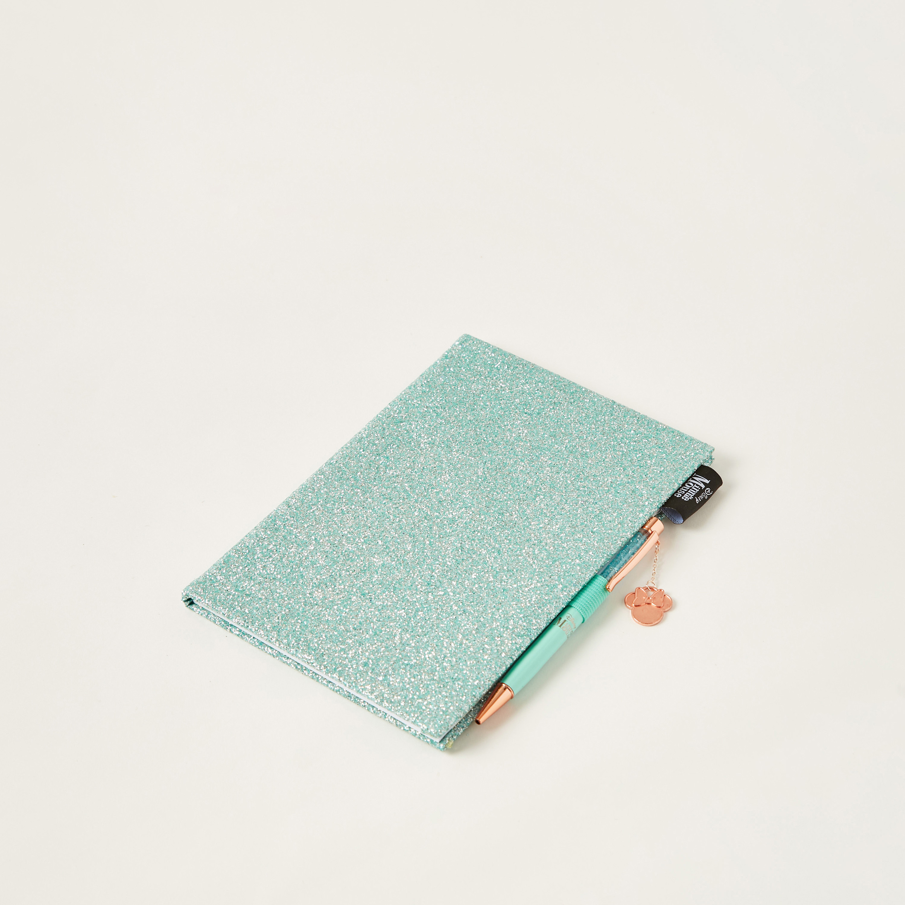 Disney Minnie Mouse Glitter Textured A5 Notebook and Pen Set-school-stationery-notebooks-image-1
