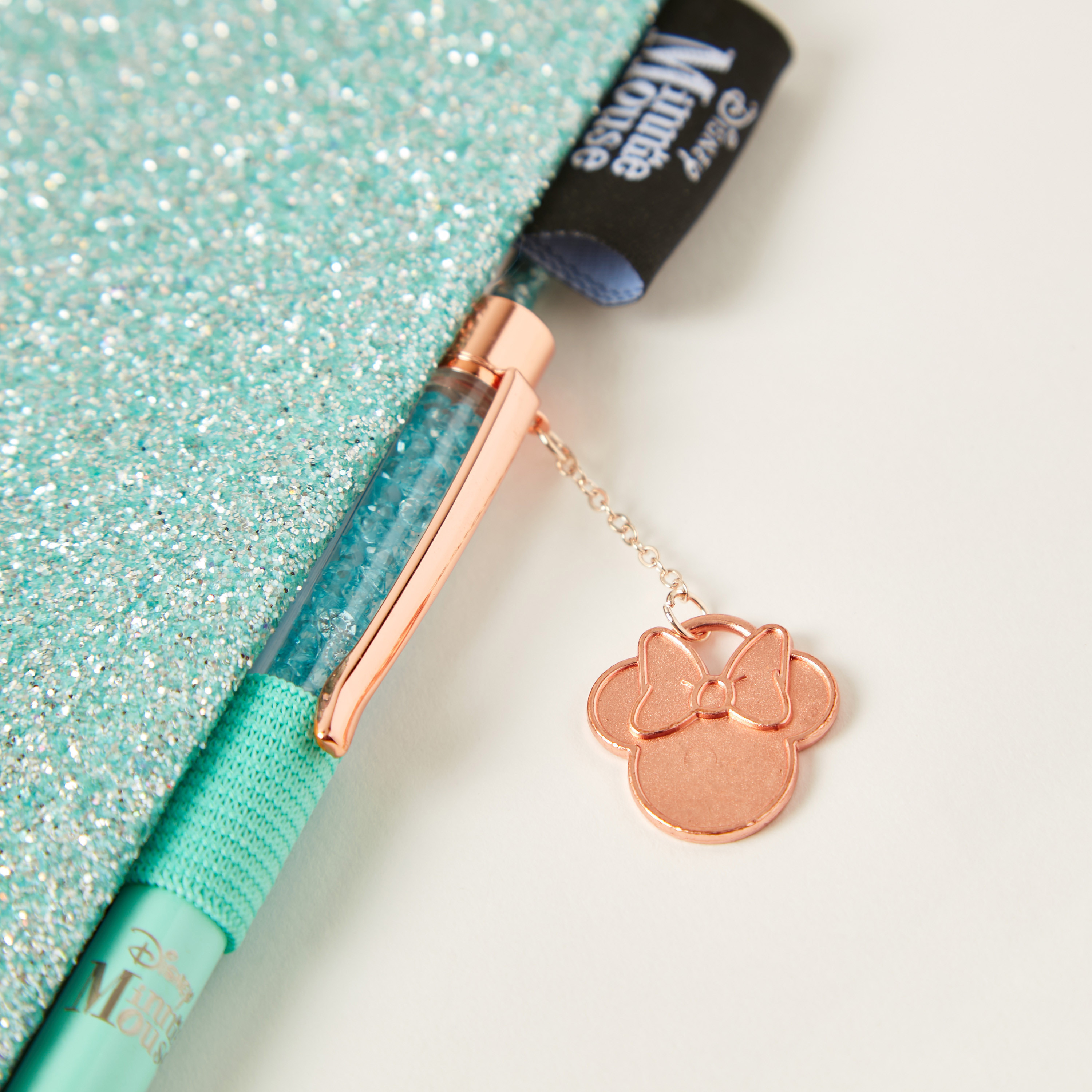 Disney Minnie Mouse Glitter Textured A5 Notebook and Pen Set-school-stationery-notebooks-image-3