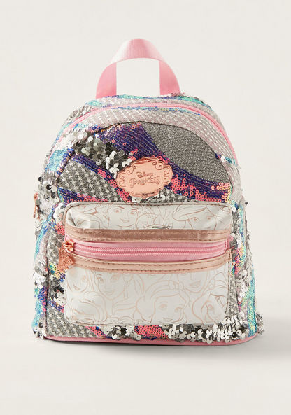 Disney Princess Sequin Embellished Backpack - 8 inches-Bags and Backpacks-image-0