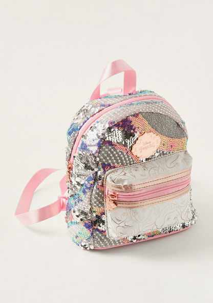 Disney Princess Sequin Embellished Backpack - 8 inches-Bags and Backpacks-image-1