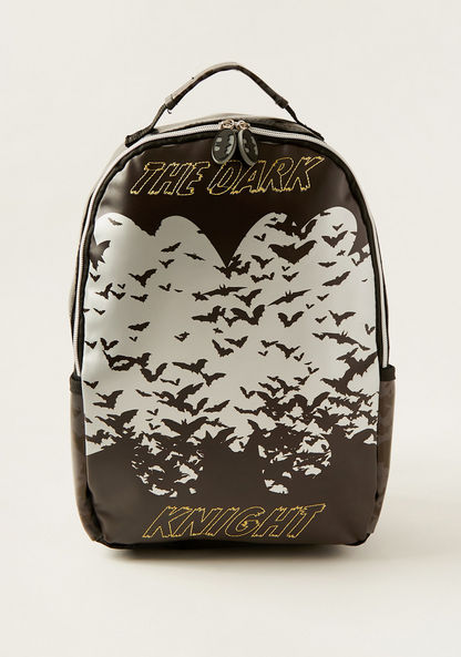 Batman Print Zipper Backpack with Adjustable Shoulder Straps