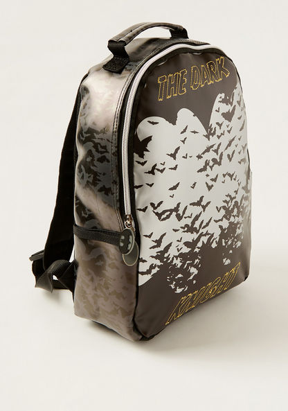 Batman Print Zipper Backpack with Adjustable Shoulder Straps