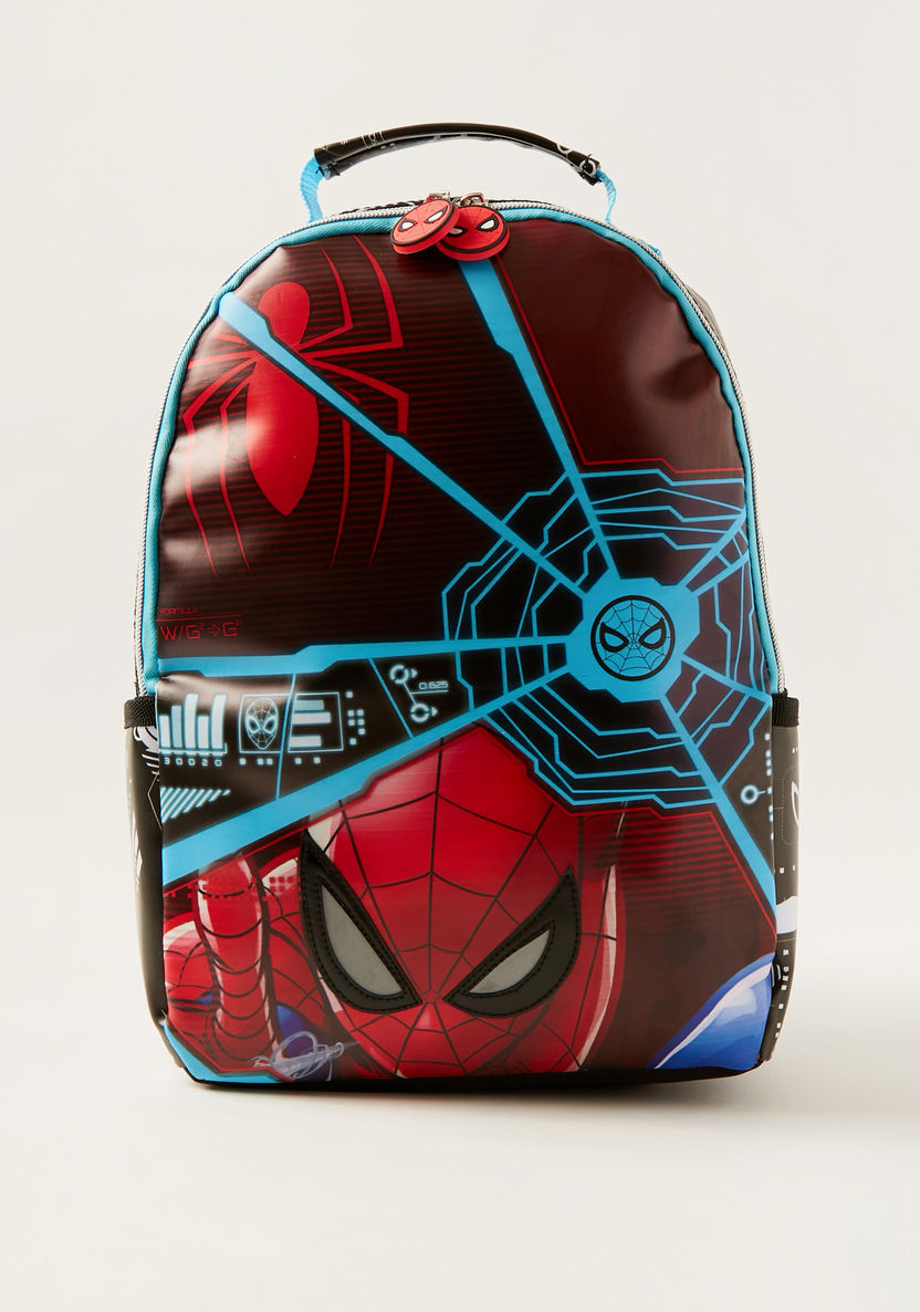 Spider-Man Print Zipper Backpack with Adjustable Shoulder Straps-Bags and Backpacks-image-0