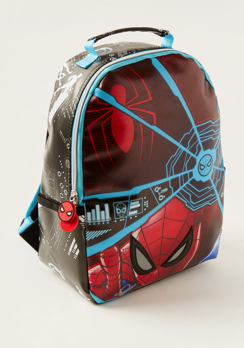 Spider-Man Print Zipper Backpack with Adjustable Shoulder Straps-Bags and Backpacks-image-1