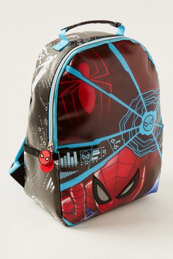 Spider-Man Print Zipper Backpack with Adjustable Shoulder Straps