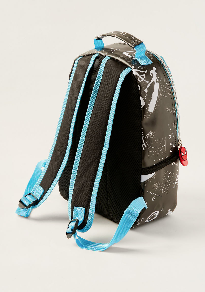Spider-Man Print Zipper Backpack with Adjustable Shoulder Straps-Bags and Backpacks-image-3