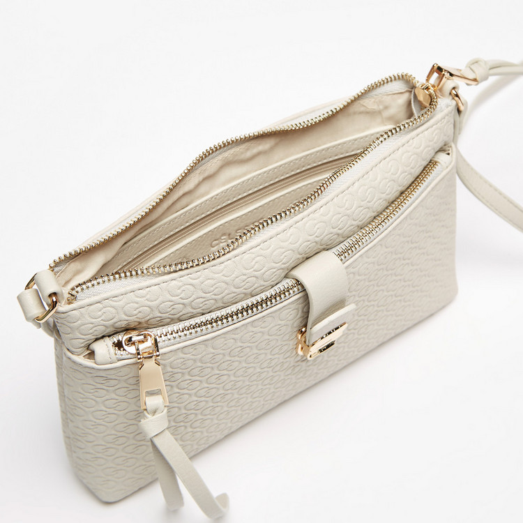 Celeste Textured Crossbody Bag with Zip Closure