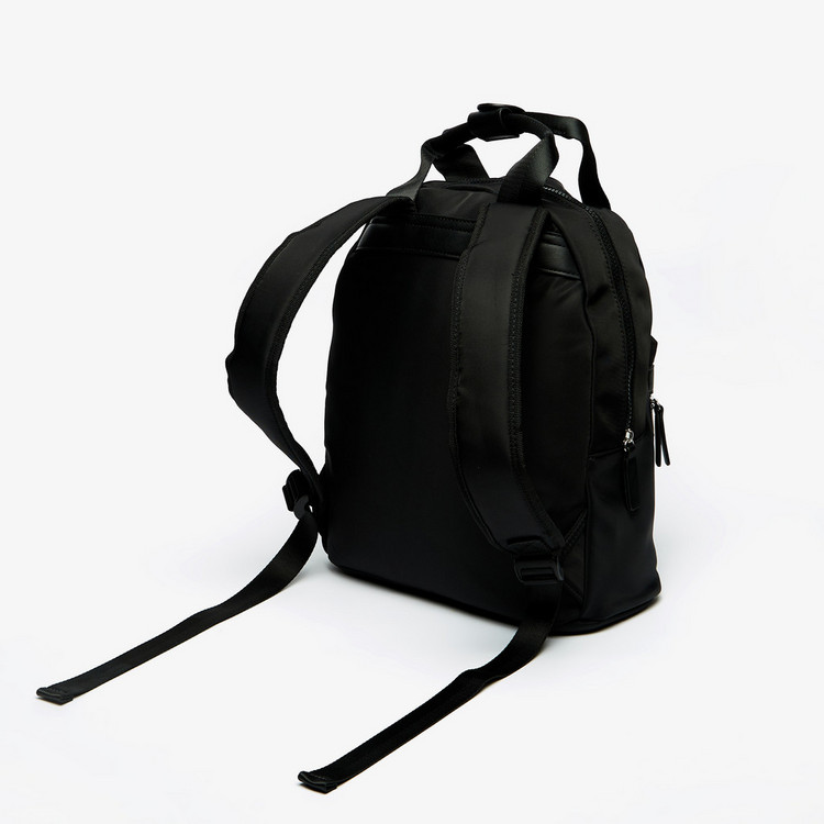 Lee Cooper Solid Backpack with Dual Handle and Zip Closure