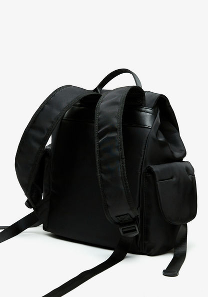 Lee Cooper Printed Backpack with Flap Closure and Adjustable Shoulder Straps