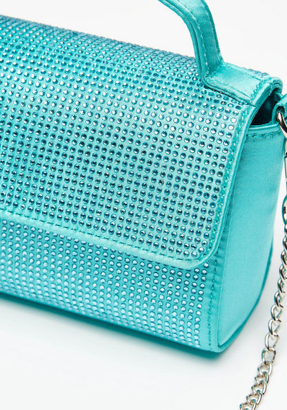 Haadana Embellished Satchel Bag with Grab Handle and Chain Strap-Women%27s Handbags-image-3