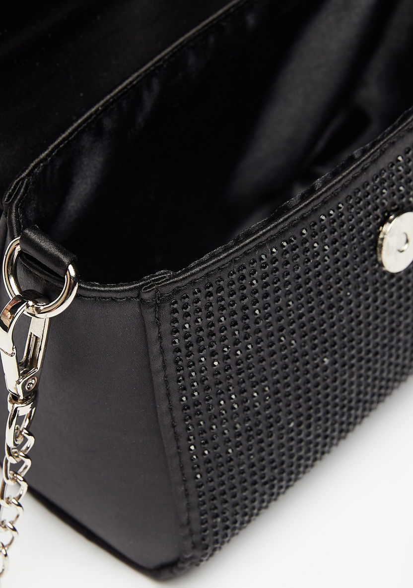 Haadana Embellished Satchel Bag with Grab Handle and Chain Strap-Women%27s Handbags-image-4
