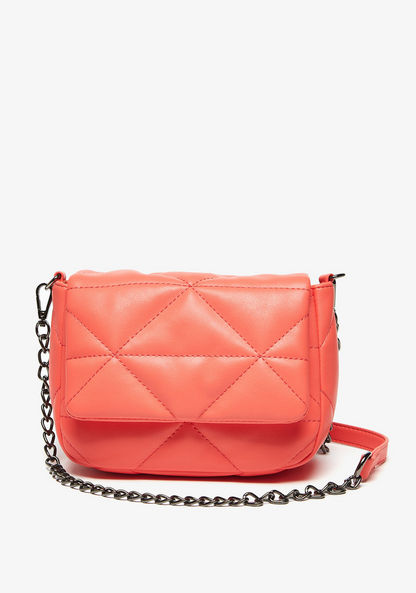 Haadana Quilted Mini Crossbody Bag with Snap Button Closure