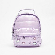 Missy Embellished Backpack with Adjustable Shoulder Straps and Top Handle