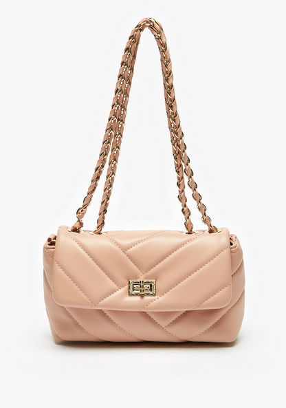 Celeste Quilted Crossbody Bag with Chain Accented Handle