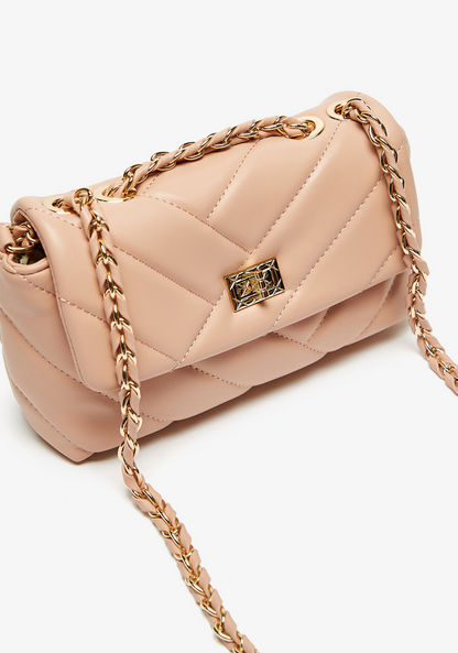 Celeste Quilted Crossbody Bag with Chain Accented Handle