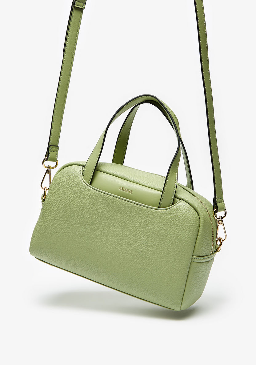 Celeste Textured Tote Bag with Detachable Strap and Zip Closure-Women%27s Handbags-image-1