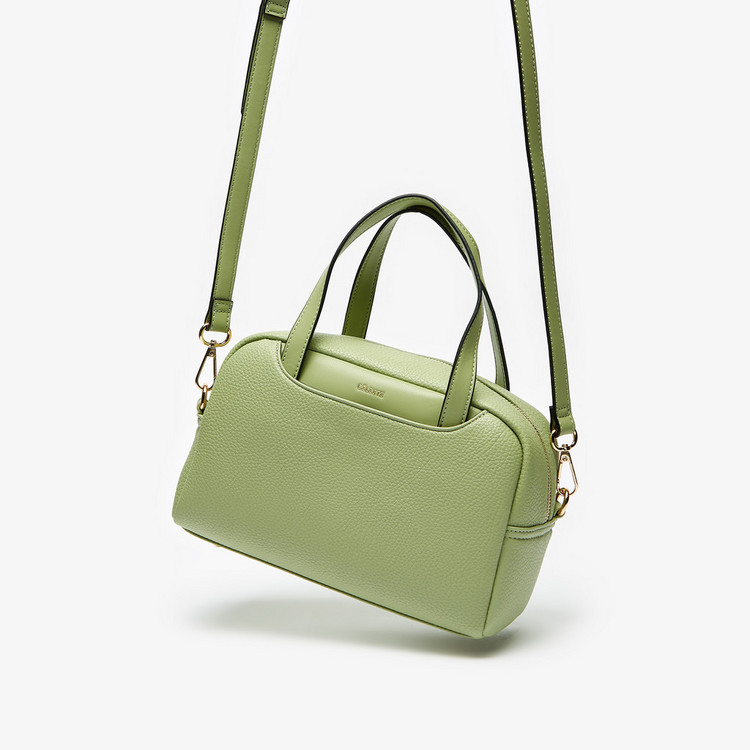 Celeste Textured Tote Bag with Detachable Strap and Zip Closure