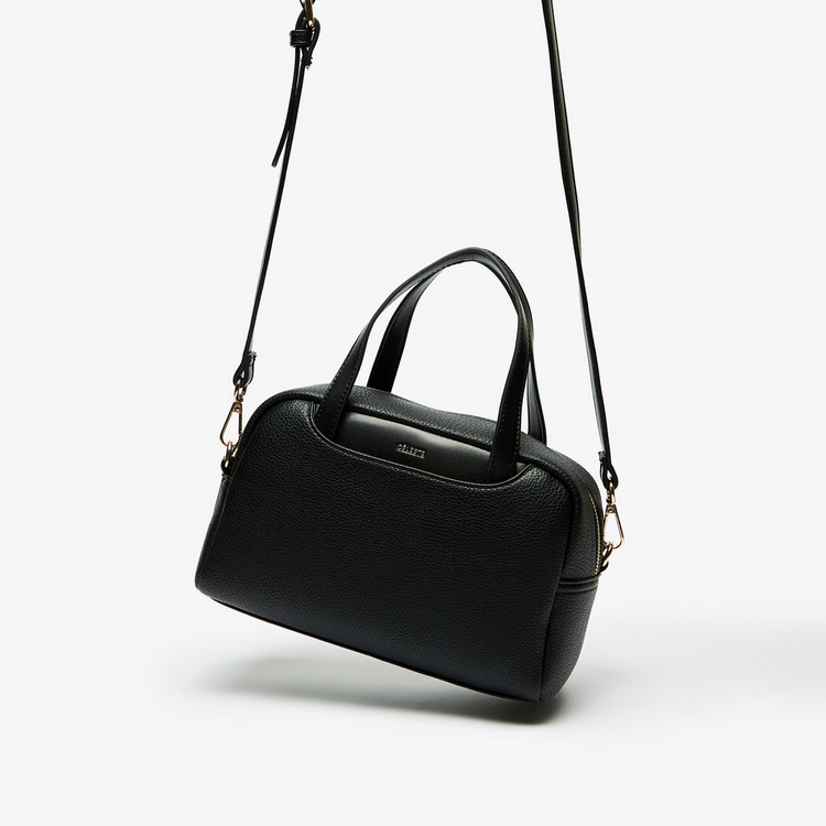 Celeste Textured Tote Bag with Detachable Strap and Zip Closure