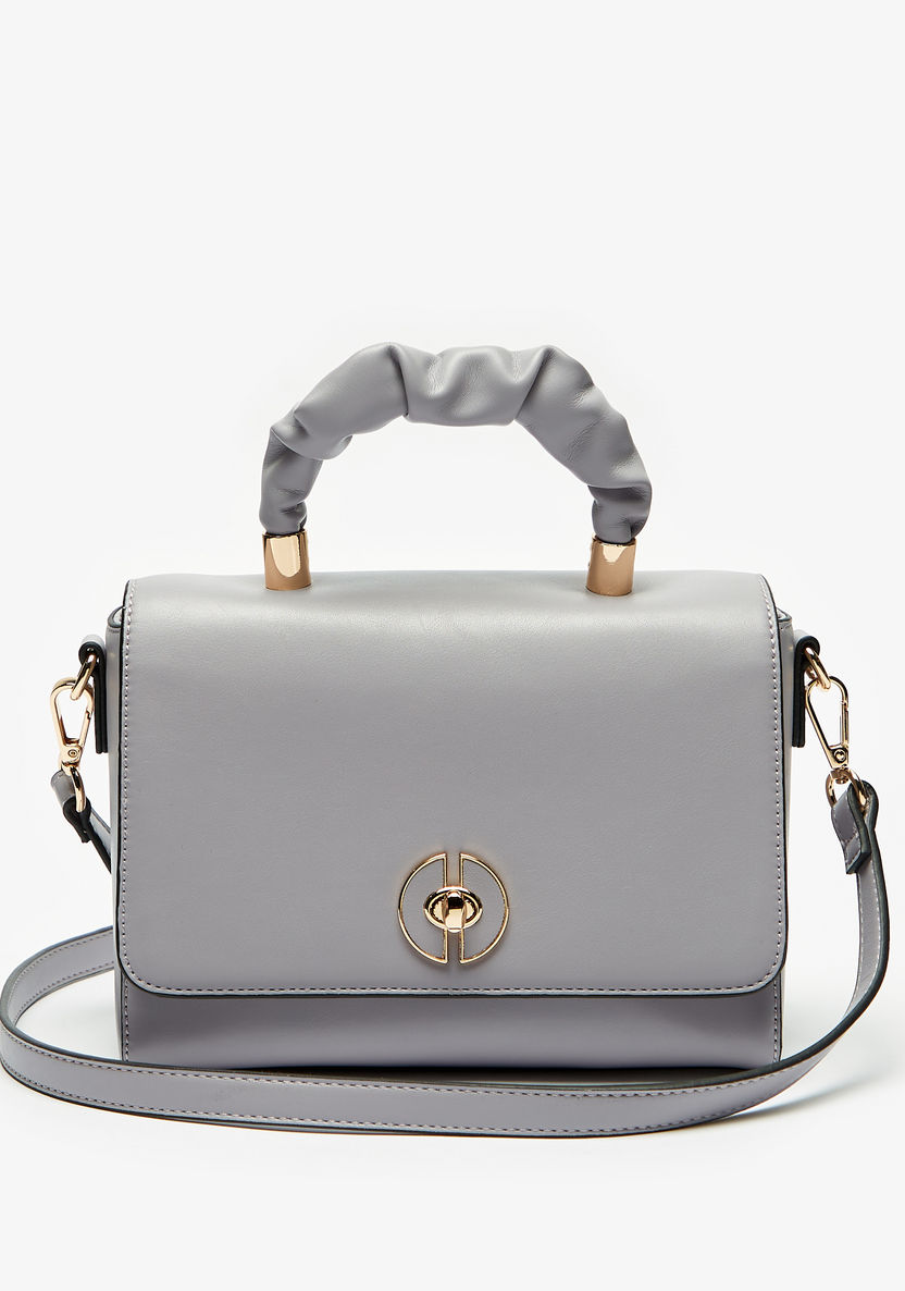 Celeste Solid Satchel Bag with Ruched Grab Handle-Women%27s Handbags-image-0
