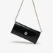 Celeste Textured Clutch with Detachable Chain Strap and Button Closure-Wallets & Clutches-thumbnailMobile-1