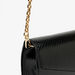 Celeste Textured Clutch with Detachable Chain Strap and Button Closure-Wallets & Clutches-thumbnailMobile-3