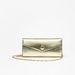 Celeste Textured Clutch with Detachable Chain Strap and Button Closure-Wallets and Clutches-thumbnail-0