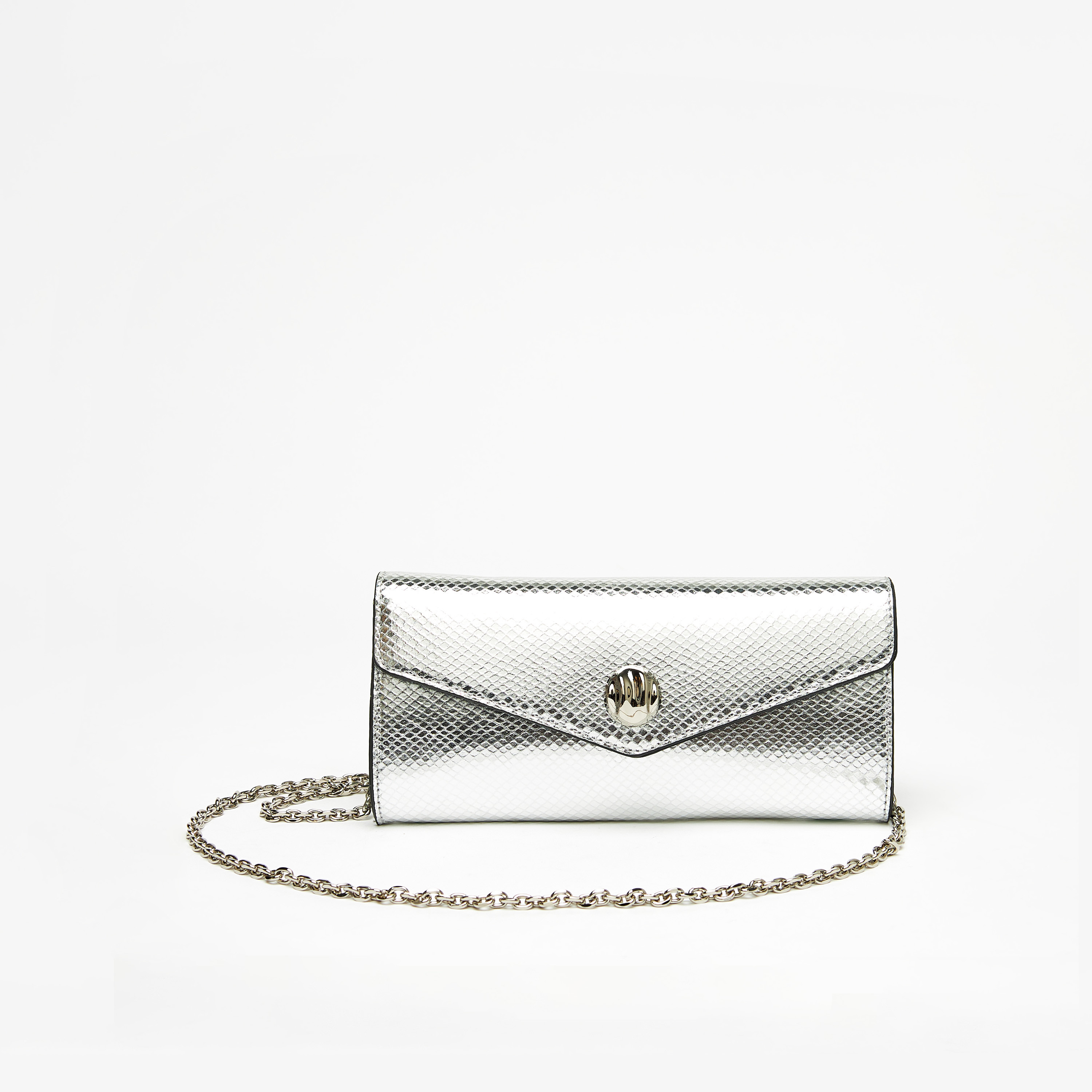 Celeste Textured Clutch with Detachable Chain Strap and Button Closure-women-bagsandwallets-wallets-image-1