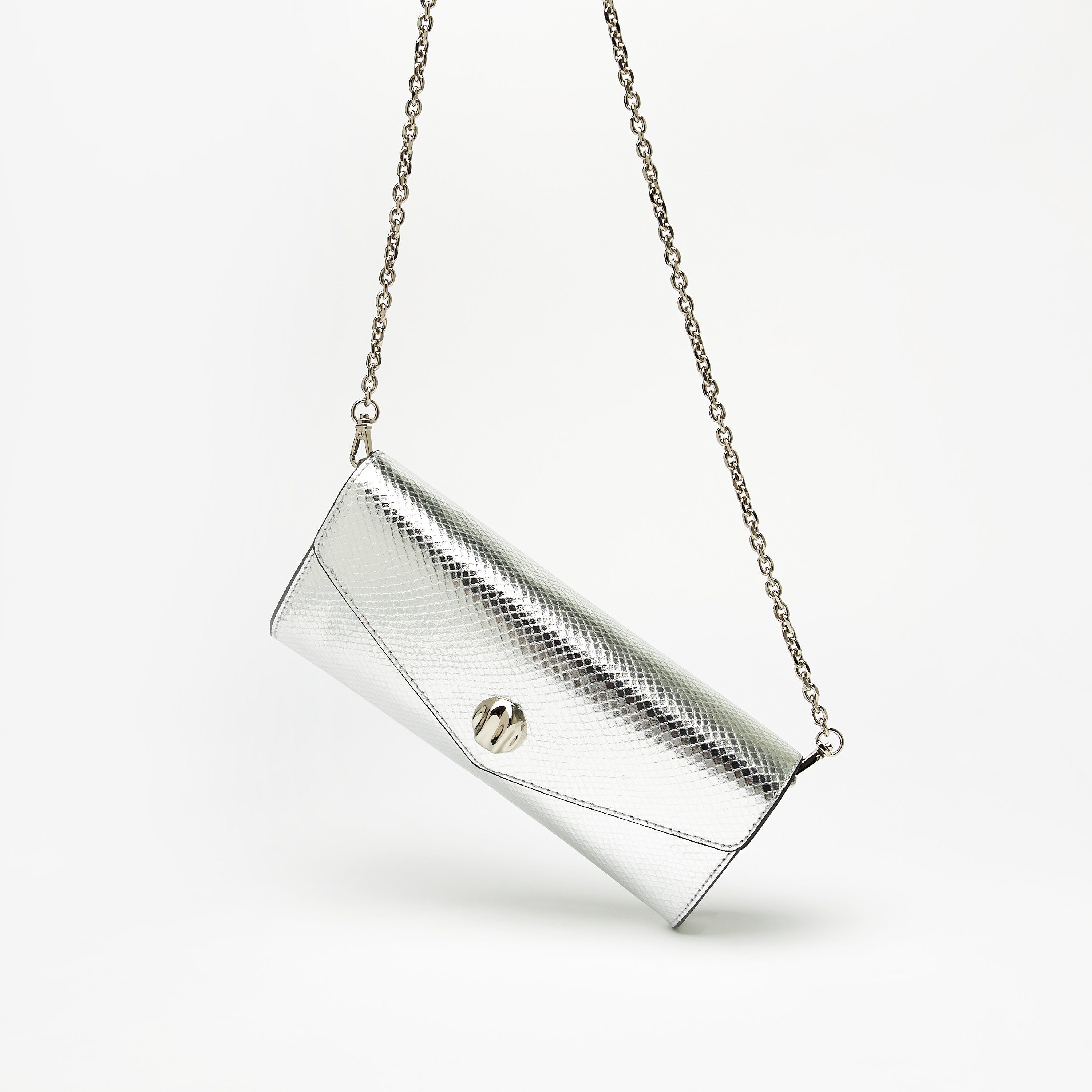 Celeste Textured Clutch with Detachable Chain Strap and Button Closure-women-bagsandwallets-wallets-image-2