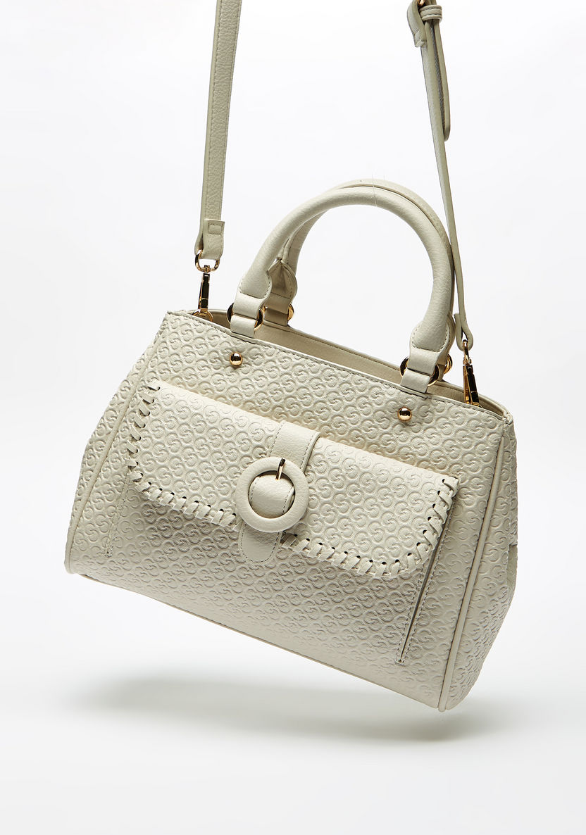 Celeste Monogram Embossed Tote Bag with Detachable Strap-Women%27s Handbags-image-1
